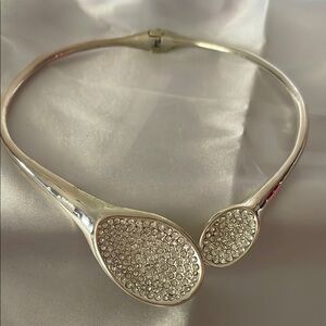 RLM SOHO Elegant Silver Tone Necklace with Crystal Accents